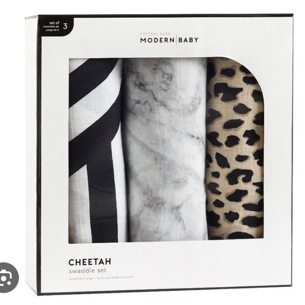 Pottery Barn Cheetah Swaddle Set